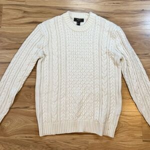 Forever 21 Men’s Cable Knit Sweater Cream Size L